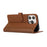 For iPhone 15 Pro Max Case 3D Rhombus Grid Imprinted Wallet Leather Phone Cover with Lanyard - Brown - 3