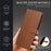 For iPhone 15 Pro Max Case 3D Rhombus Grid Imprinted Wallet Leather Phone Cover with Lanyard - Brown - 6