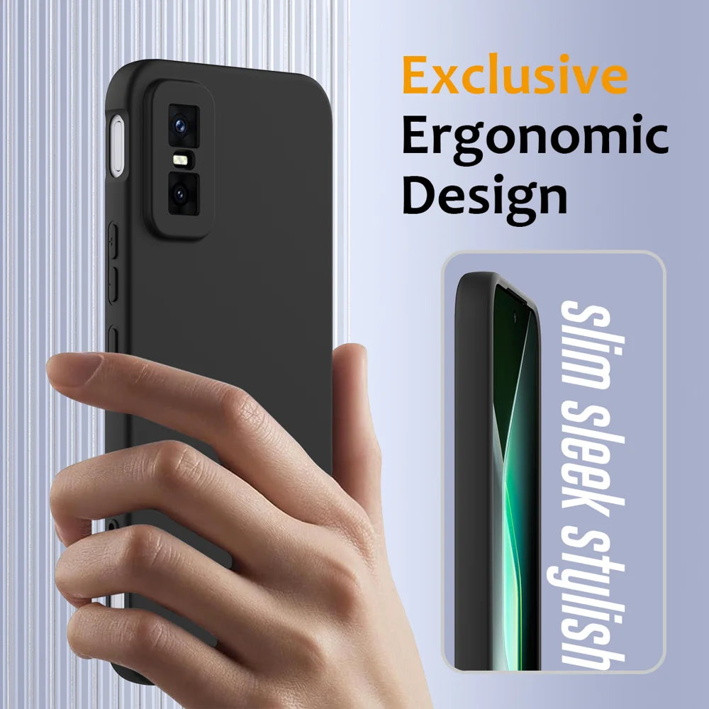 For Infinix GT 30 Pro 5G / GT 30 5G Magnetic Case Anti-Drop Liquid Silicone Phone Cover - Black - 4
