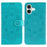 For iPhone 17 Case PU Leather Mandala Imprinted Design Wallet Phone Cover with Wrist Strap - Blue - 1