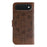 For iPhone Air Case PU Leather Mandala Imprinted Design Wallet Phone Cover with Wrist Strap - Brown - 5