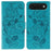 For iPhone Air Case Wallet Stand Imprinted Rose Butterfly PU Leather Phone Cover - Blue - 1