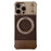 For iPhone 15 Pro Max Magnetic Case Kickstand Lens Upgrade Design Metal Carbon Fiber Phone Cover - Gold - 1