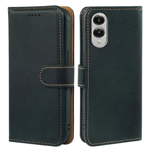 For Samsung Galaxy S25 Edge Case RFID Blocking Wallet Litchi Texture Leather Phone Cover Magnetic Clasp - Black - 1