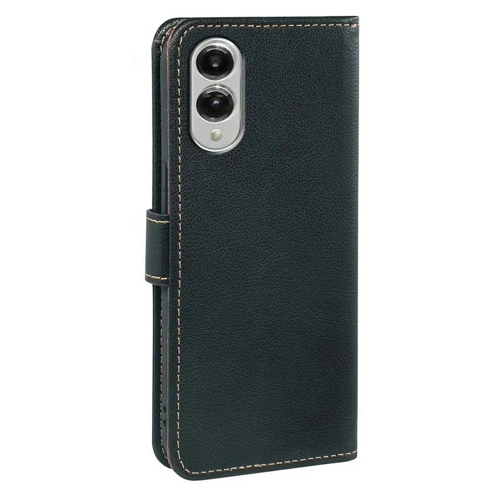 For Samsung Galaxy S25 Edge Case RFID Blocking Wallet Litchi Texture Leather Phone Cover Magnetic Clasp - Black - 7