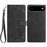 For iPhone Air Case Imprinted Feather PU Leather Wallet Phone Cover with Wrist Strap - Black - 1