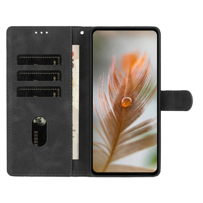 For iPhone Air Case Imprinted Feather PU Leather Wallet Phone Cover with Wrist Strap - Black - 3