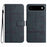 For iPhone Air Wallet Case Line Imprinted Cowhide Texture PU Leather Phone Cover - Blue - 1