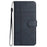 For iPhone Air Wallet Case Line Imprinted Cowhide Texture PU Leather Phone Cover - Blue - 7