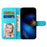 For iPhone Air Wallet Case 3D Pattern Printed Leather Phone Cover with Strap - Blue Gold Butterflies - 2