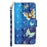 For iPhone Air Wallet Case 3D Pattern Printed Leather Phone Cover with Strap - Blue Gold Butterflies - 5