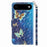 For iPhone Air Wallet Case 3D Pattern Printed Leather Phone Cover with Strap - Blue Gold Butterflies - 6