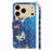 For iPhone 18 Pro Max / 17 Pro Max Wallet Case 3D Pattern Printed Leather Phone Cover with Strap - Blue Gold Butterflies - 6