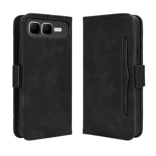 For Infinix Smart 10 Plus Leather Case Phone Wallet Cover with Multiple Card Slots - Black - 1