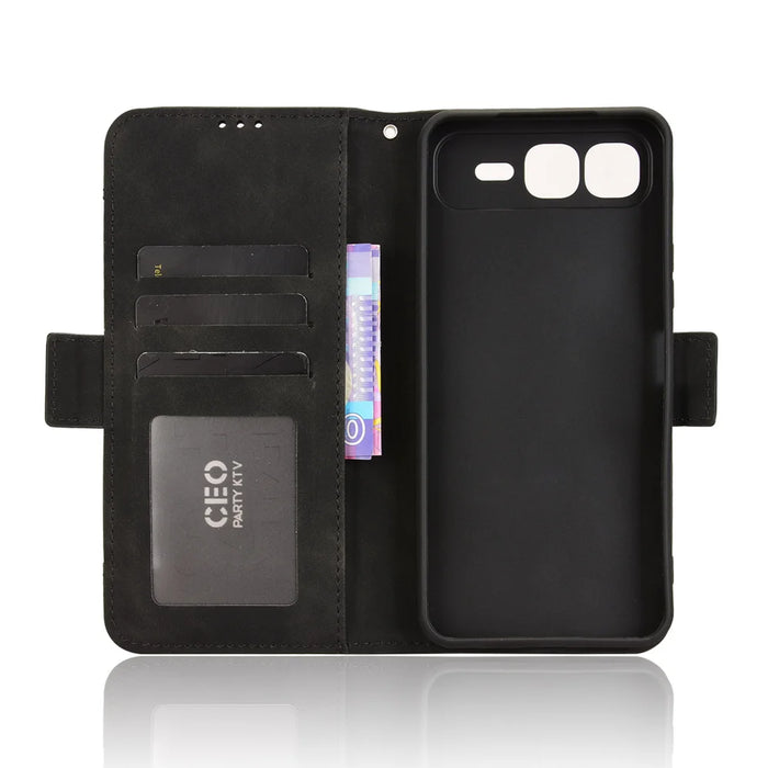 For Infinix Smart 10 Plus Leather Case Phone Wallet Cover with Multiple Card Slots - Black - 5