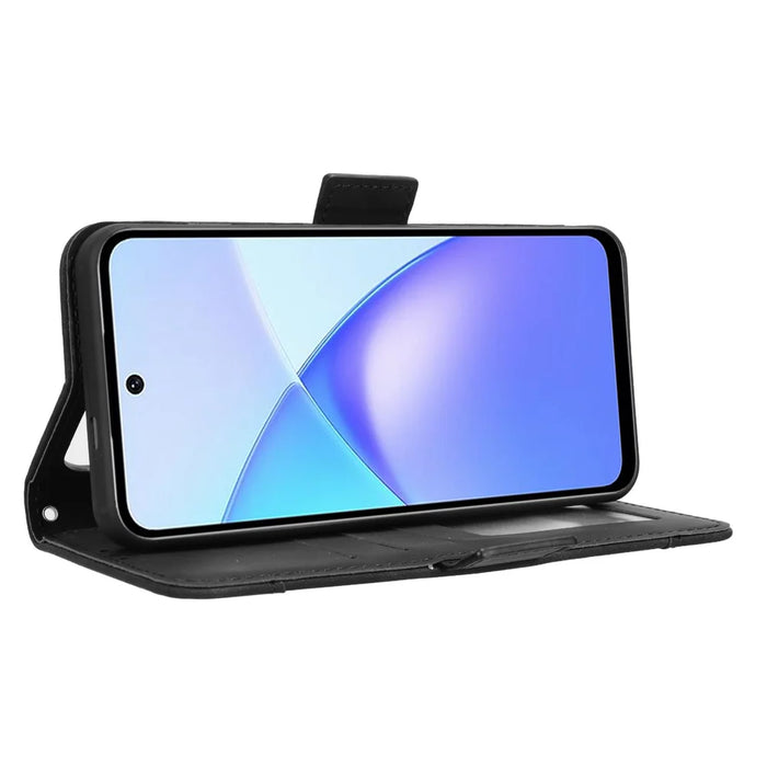 For Infinix Smart 10 Plus Leather Case Phone Wallet Cover with Multiple Card Slots - Black - 7