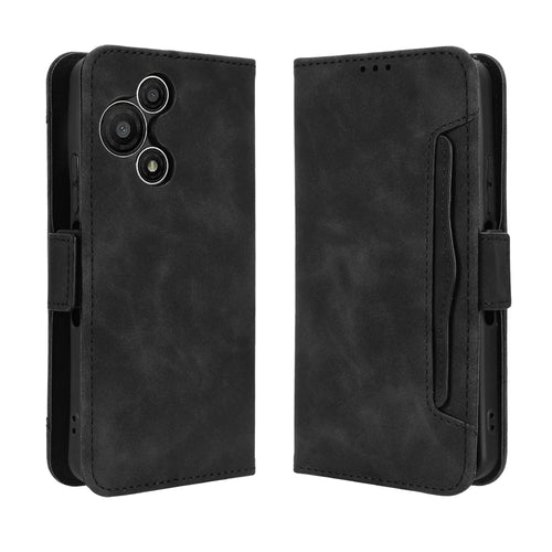 For TCL 60 SE NxtPaper 5G Leather Case Phone Wallet Cover with Multiple Card Slots - Black - 1