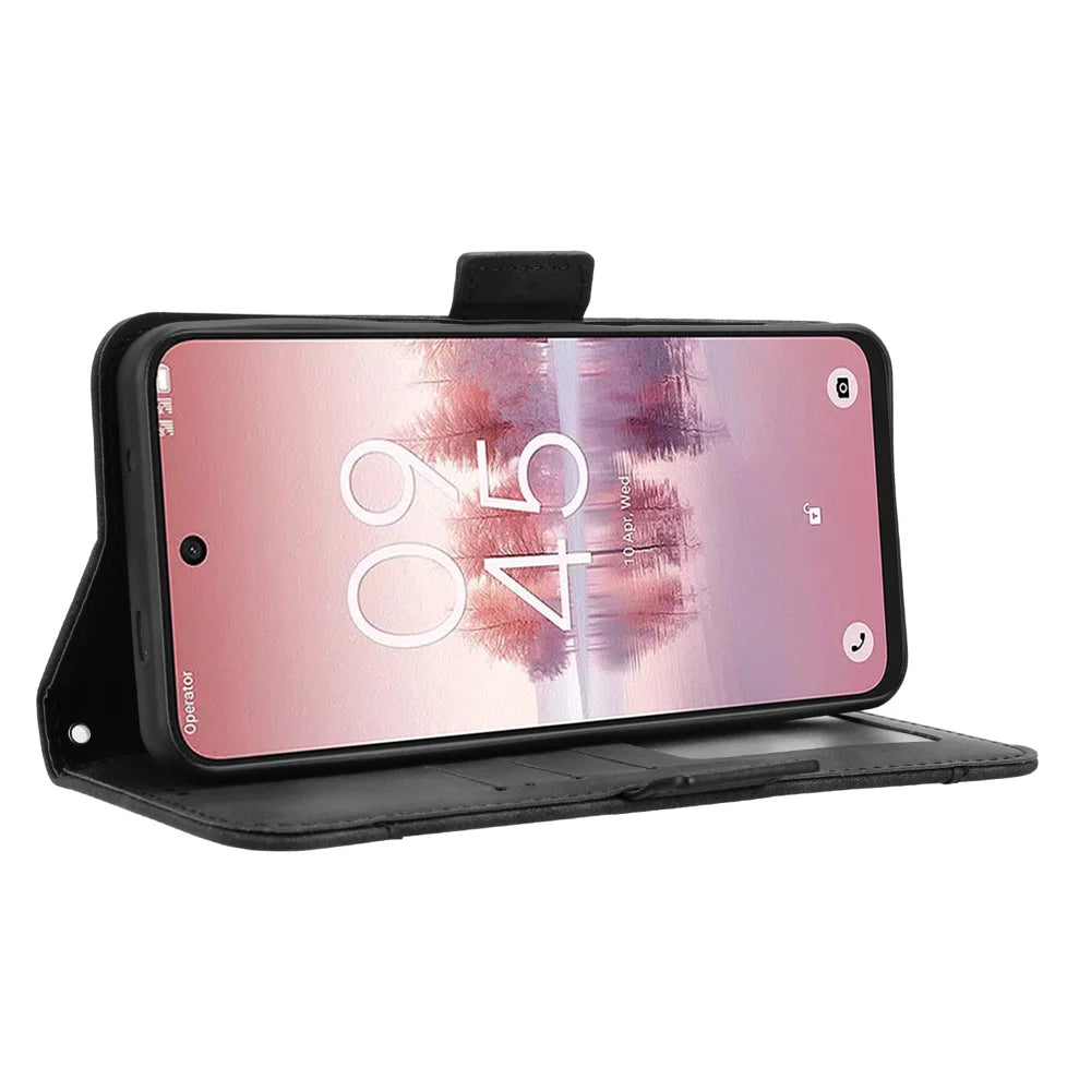 For TCL 60 SE NxtPaper 5G Leather Case Phone Wallet Cover with Multiple Card Slots - Black - 7