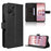 For TCL 60 SE NxtPaper 5G Leather Wallet Case with Strap Diamond Texture Phone Cover - Black - 1