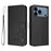 For iPhone 18 Pro Max / 17 Pro Max Case Panda Imprint RFID Blocking Wallet Leather Phone Cover with Wrist Strap - Black - 1