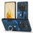 For Nothing Phone (3a) Pro Phone Case Leather Back Cover with Card Slots Kickstand - Blue - 1