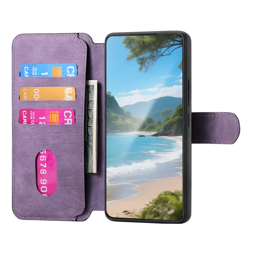 CASENEO For Nothing Phone (3a) Magnetic Case  Detachable Leather Phone Wallet Cover - Purple - 4