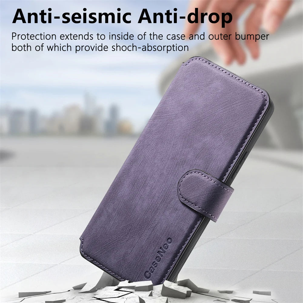 CASENEO For Nothing Phone (3a) Magnetic Case  Detachable Leather Phone Wallet Cover - Purple - 5