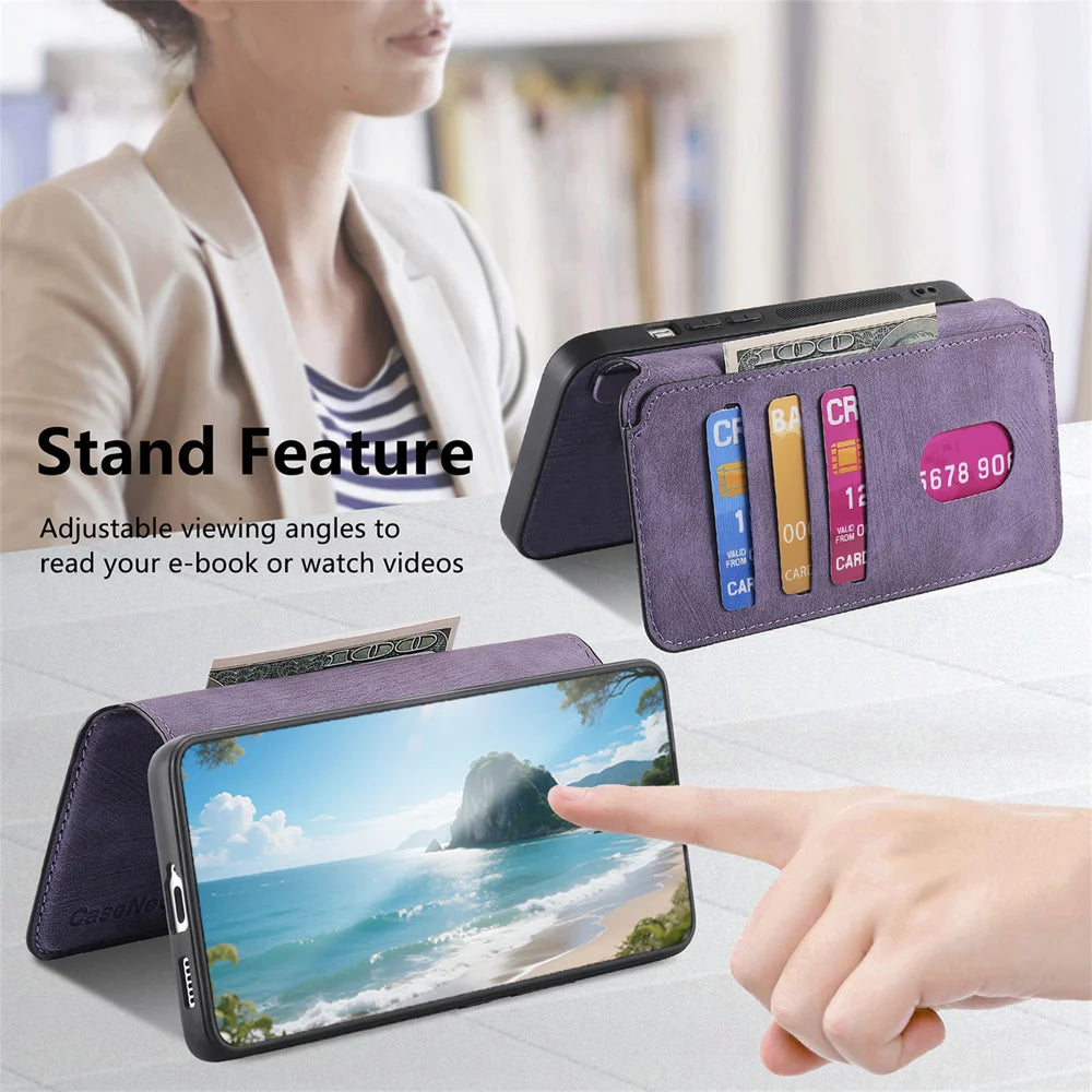 CASENEO For Nothing Phone (3a) Magnetic Case  Detachable Leather Phone Wallet Cover - Purple - 7