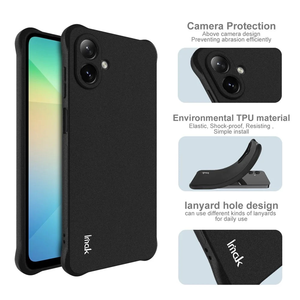 IMAK For Samsung Galaxy A07 4G Case TPU Phone Cover Airbag Shockproof Protection - Matte Black - 2