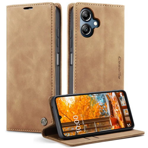CASEME For Samsung Galaxy A08 5G / A08 4G / A07 4G / A06 4G / A06 5G Wallet Case  013 Series PU Leather Phone Cover Stand - Brown - 1