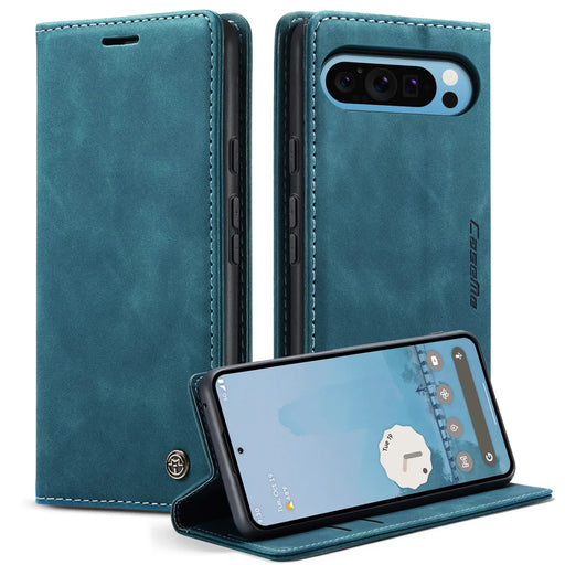 CASEME For Google Pixel 10 Pro XL Wallet Case  013 Series PU Leather Phone Cover Stand - Blue - 1