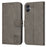 For Samsung Galaxy A08 5G / A08 4G / A07 4G / A06 4G / A06 5G Case Happy Cat Pattern Imprinted Leather Wallet Phone Cover - Grey - 1