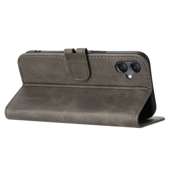 For Samsung Galaxy A08 5G / A08 4G / A07 4G / A06 4G / A06 5G Case Happy Cat Pattern Imprinted Leather Wallet Phone Cover - Grey - 3