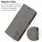 For Samsung Galaxy A08 5G / A08 4G / A07 4G / A06 4G / A06 5G Case Happy Cat Pattern Imprinted Leather Wallet Phone Cover - Grey - 6