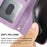 For iPhone Air Case Wallet Skin-Touch Leather Imprinted Phone Cover with Wrist Strap - Purple - 6
