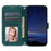 For iPhone 17 Pro Max Case Wallet Skin-Touch Leather Imprinted Phone Cover with Wrist Strap - Blackish Green - 2