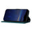 For iPhone 17 Pro Max Case Wallet Skin-Touch Leather Imprinted Phone Cover with Wrist Strap - Blackish Green - 4