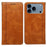 For iPhone 17 Pro Case Hidden Magnetic Closure Calf Texture Leather Phone Cover - Yellow - 1