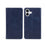 For iPhone 17 Case Strong Magnetic PU Leather Phone Cover Calf Texture - Blue - 1