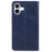 For iPhone 17 Case Strong Magnetic PU Leather Phone Cover Calf Texture - Blue - 7
