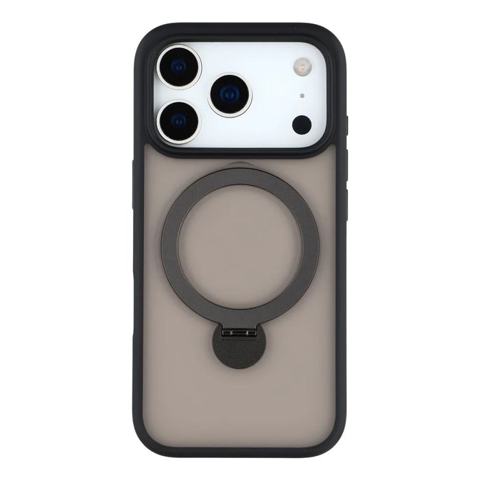 For iPhone 17 Pro Max Case Rotating Kickstand TPU + PC Magnetic Phone Cover - Black - 3