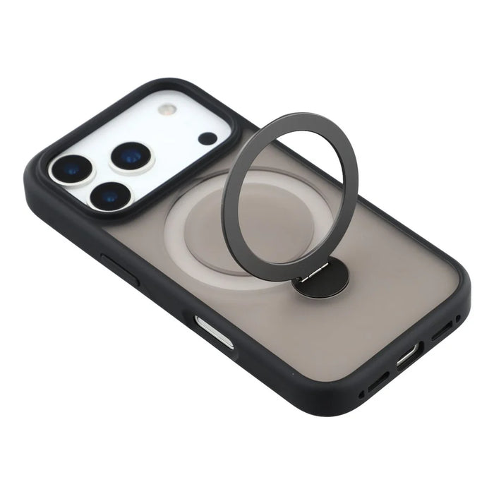 For iPhone 17 Pro Max Case Rotating Kickstand TPU + PC Magnetic Phone Cover - Black - 5