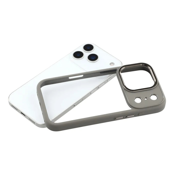 FULEXIN For iPhone 17 Pro Case Anti Drop TPU + PC Crystal Clear Phone Cover - Titanium Grey - 6