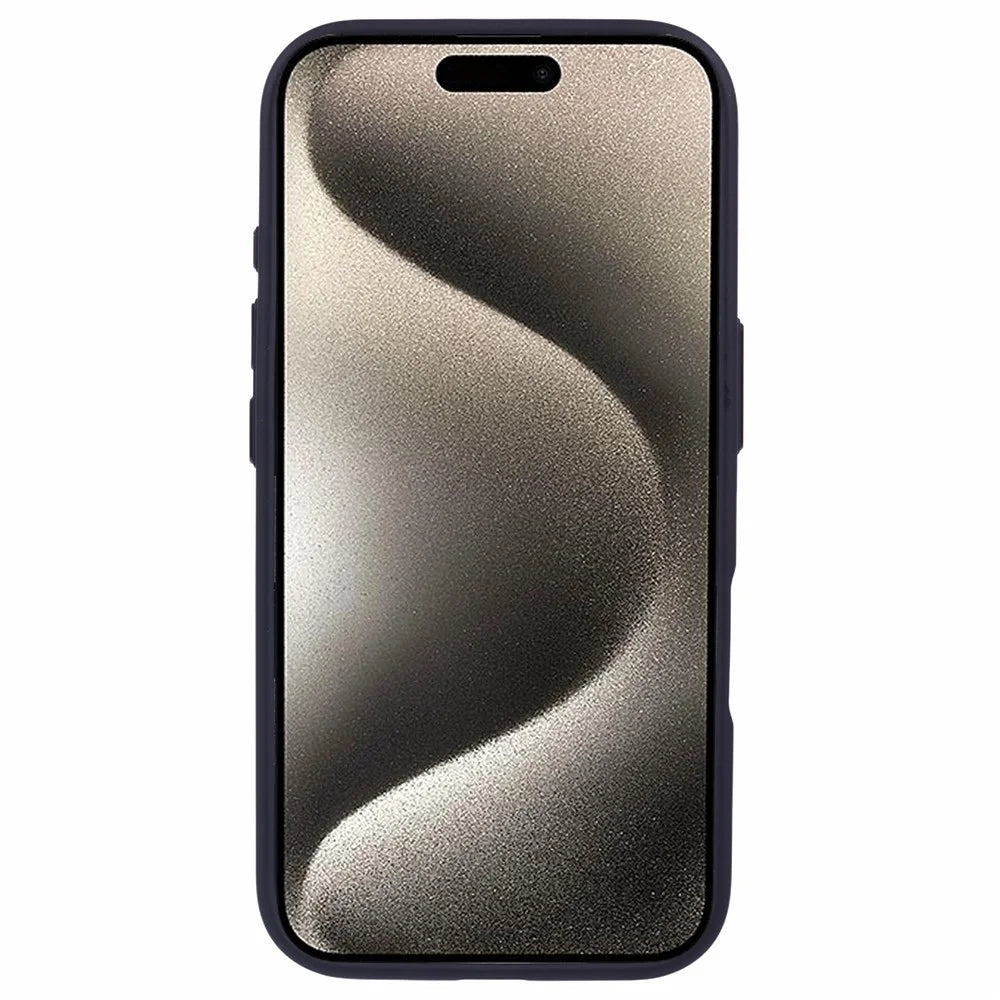 For iPhone 17 Case Shockproof TPU + PC Phone Back Cover with Metal Buttons - Black - 2