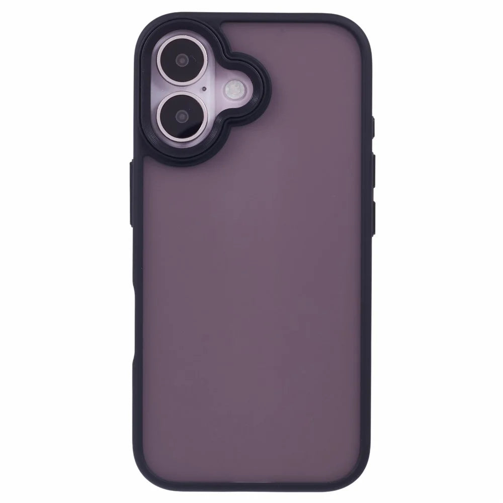 For iPhone 17 Case Shockproof TPU + PC Phone Back Cover with Metal Buttons - Black - 3