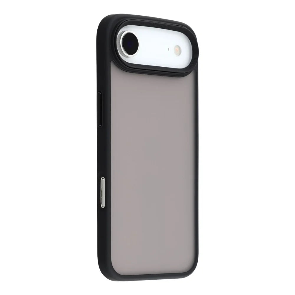 For iPhone Air Case Shockproof TPU + PC Phone Back Cover with Metal Buttons - Black - 1