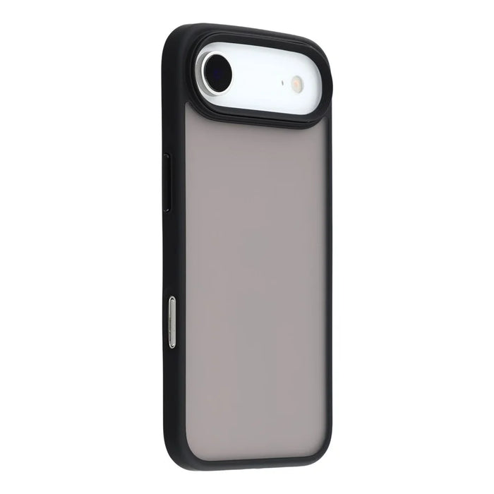 For iPhone Air Case Shockproof TPU + PC Phone Back Cover with Metal Buttons - Black - 1