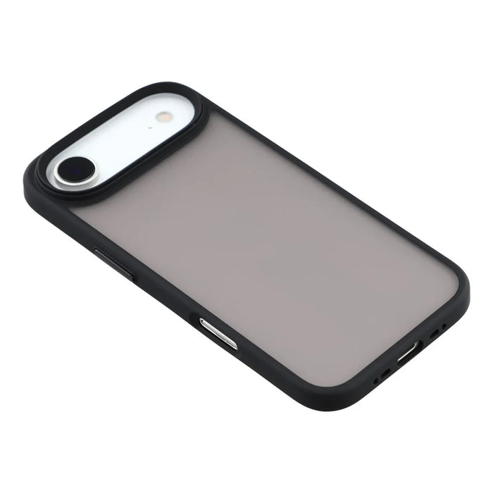 For iPhone Air Case Shockproof TPU + PC Phone Back Cover with Metal Buttons - Black - 4