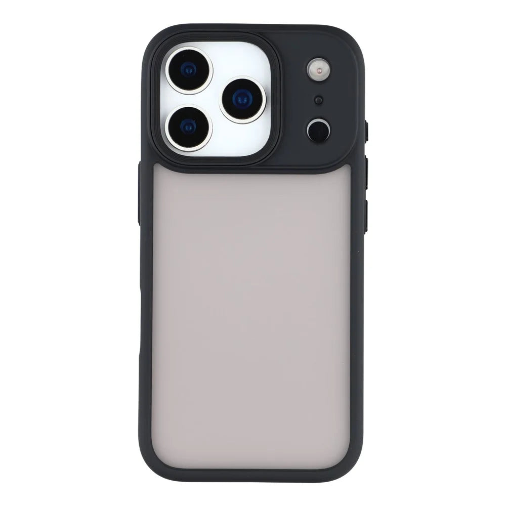 For iPhone 17 Pro Case Shockproof TPU + PC Phone Back Cover with Metal Buttons - Black - 3