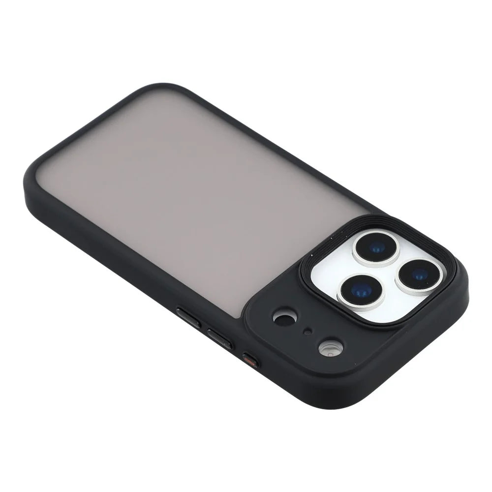For iPhone 17 Pro Case Shockproof TPU + PC Phone Back Cover with Metal Buttons - Black - 5